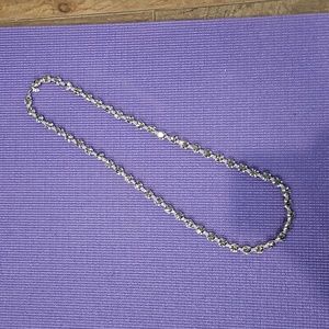 Silver Gunmetal Long Statement Necklace ABS